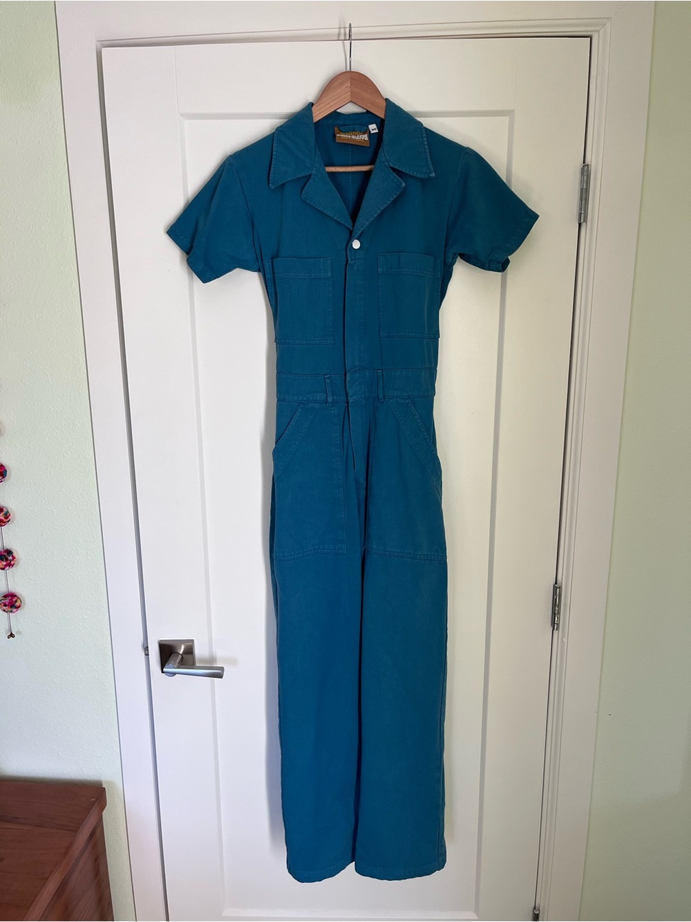 Short Sleeve Jumpsuit in Marine Blue